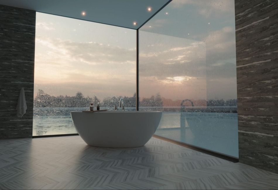 mirror-wall-bathroom ผนังกระจก