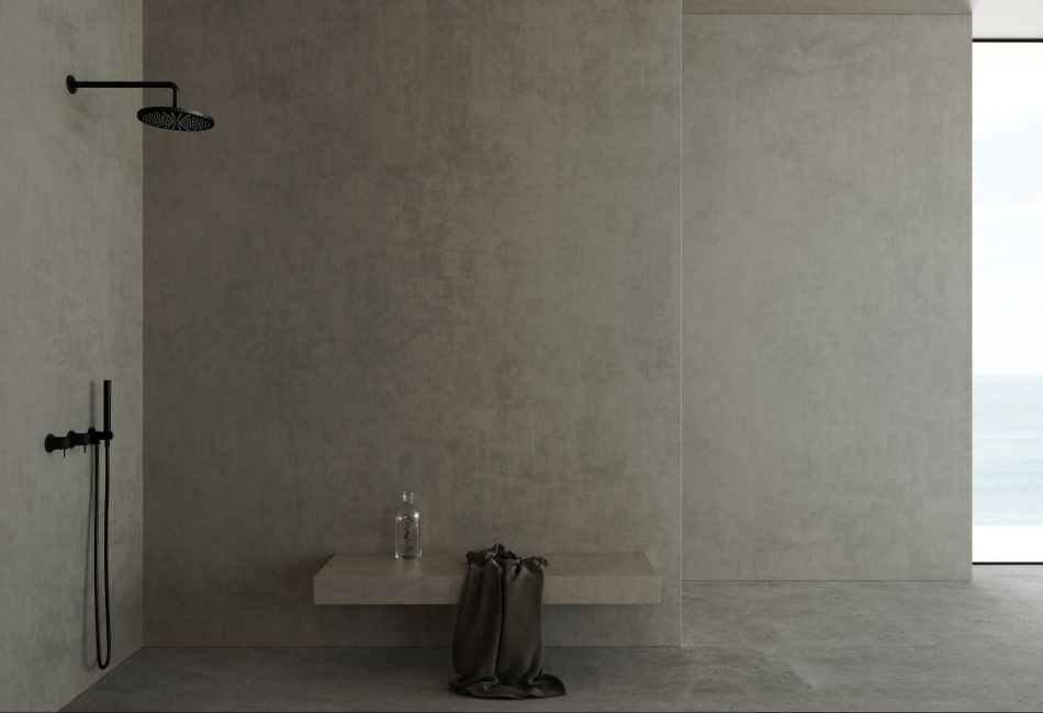 stucco-wall-bathroom ผนังปูนเปลือย